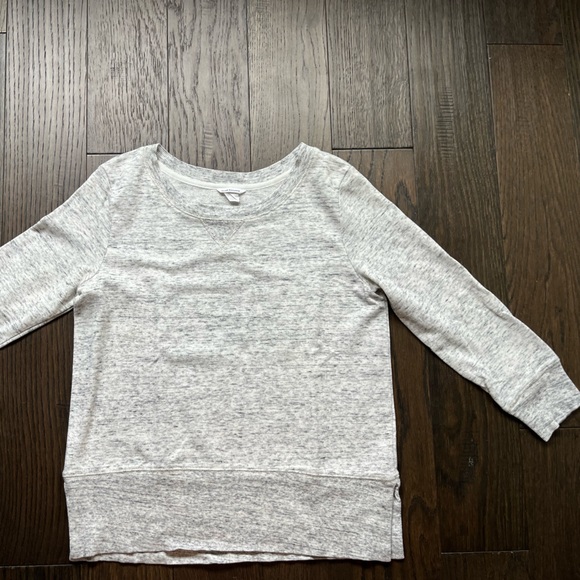 Club Monaco salt & pepper sweatshirt, 3/4 length sleeves, size medium - Picture 2 of 4
